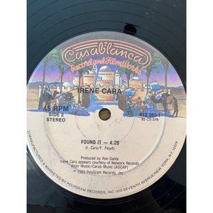Irene Cara Flashdance What A Feeling Remix Vinyl Record 1983 LP 812 353-1